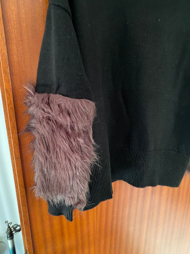 Tezenis donna pullover nero peluche taglia m