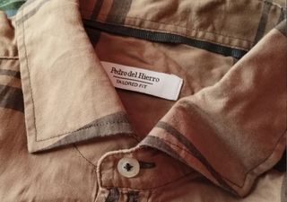 Camisa cuadros marrón Pedro del Hierro L SemiNUEVA