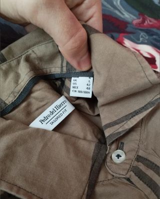 Camisa cuadros marrón Pedro del Hierro L SemiNUEVA