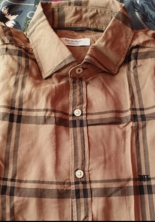 Camisa cuadros marrón Pedro del Hierro L SemiNUEVA