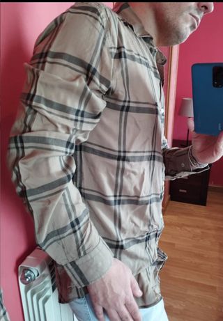 Camisa cuadros marrón Pedro del Hierro L SemiNUEVA