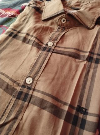 Camisa cuadros marrón Pedro del Hierro L SemiNUEVA