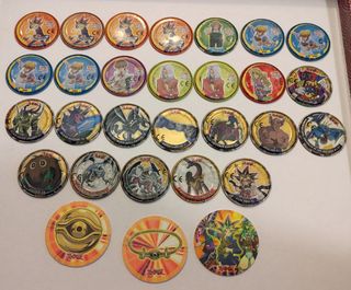 Colección 29 tazos metálicos Yu-Gi-Oh