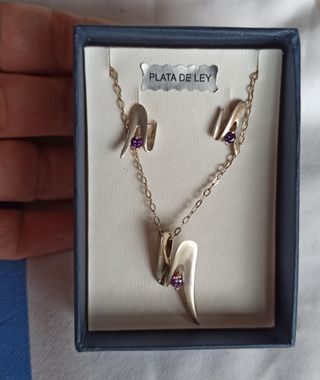 Pendientes y colgante plata