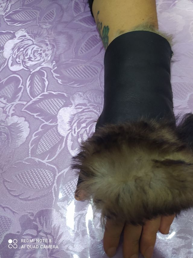 Guanto in montone shearling mod. senza dita L/XL