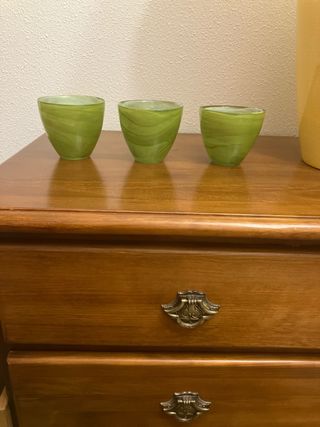 Lote 3 Maceta / Portavelas vidrio