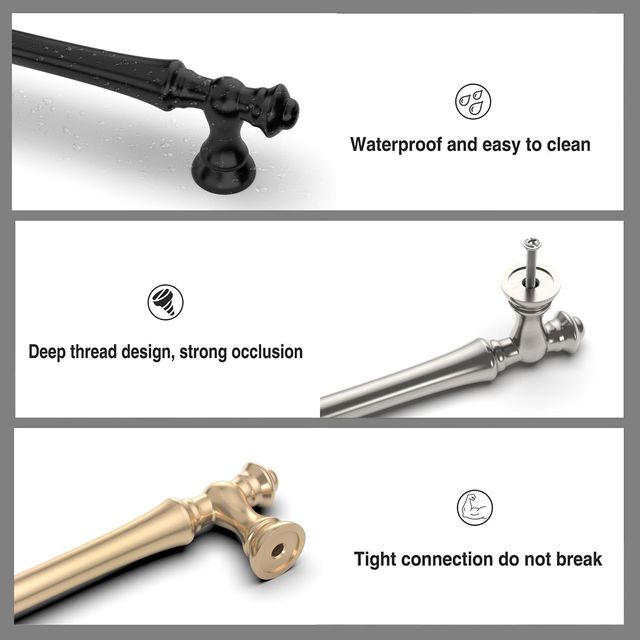 6 Tiradores para muebles (negro)