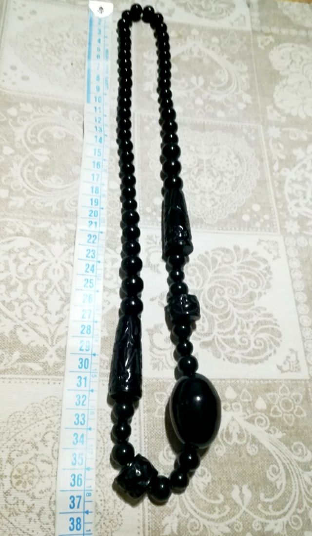 Collana lunga nera,vintage