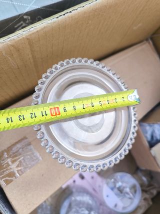 Bandeja con pie y campana de cristal