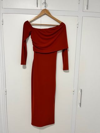 Vestido midi color caldera