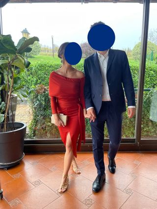 Vestido midi color caldera