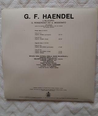 2LPs. HAENDEL. OPERA. L'ALLEGRO IL PENSEROSO E