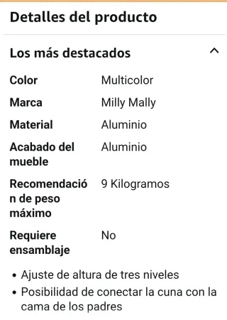 Cuna Milly Mally colecho