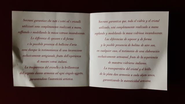 FRUTERO SOVRANI CRISTAL-PLATA 1° LEY