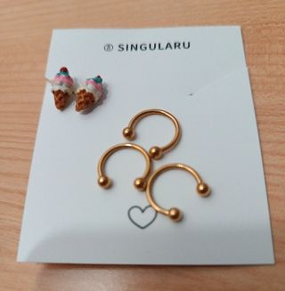 Pack de pendientes helados y piercing