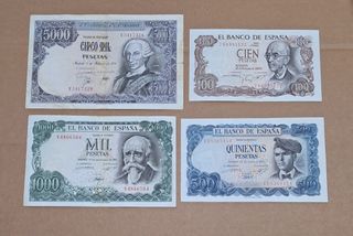Billetes españoles años 70 