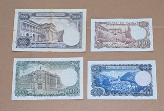 Billetes españoles años 70 