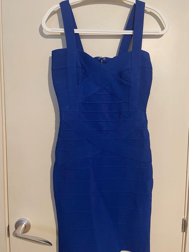 Vestido elástico bandage azul T38
