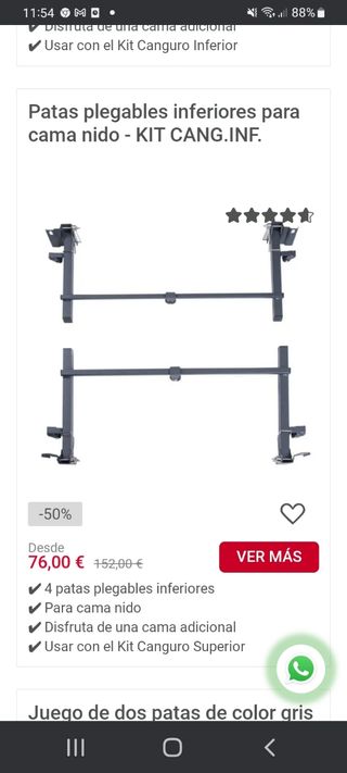 Cama plegable 105x190cm