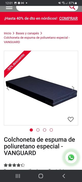 Cama plegable 105x190cm