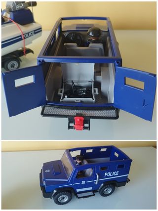 Coche Lancha y Remolque Policías Playmobil 5187