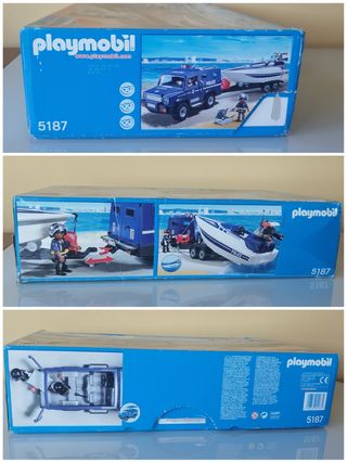 Coche Lancha y Remolque Policías Playmobil 5187