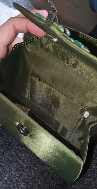 Bolso fiesta satén verde