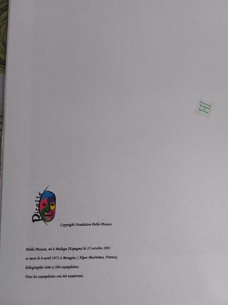 Pablo Picasso.Litografia Fundacion