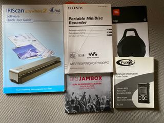 Manuali e guide Iriscan-SonyMZ-R700-JBL Clip-T-Log