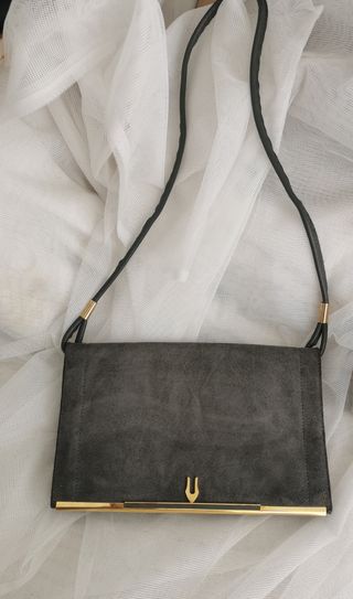Bolso vintage antiguo de piel auténtica