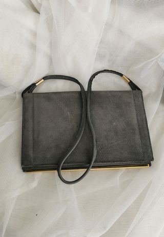 Bolso vintage antiguo de piel auténtica