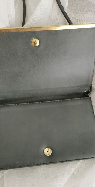 Bolso vintage antiguo de piel auténtica