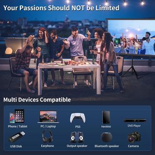 Proiettore WiFi Bluetooth iOS/Android/Stick/PS5