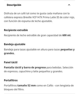 Cafetera express Breville VCF147X