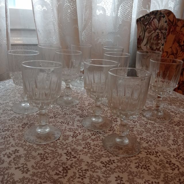 11 copas de cristal 