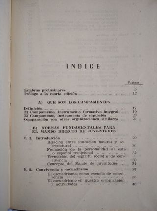 ANTIGUO MANUAL CAMPAMENTOS FRENTE JUVENTUDES 1948