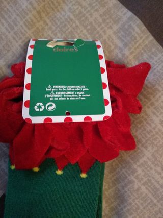 Medias altas niña elfo papá noel