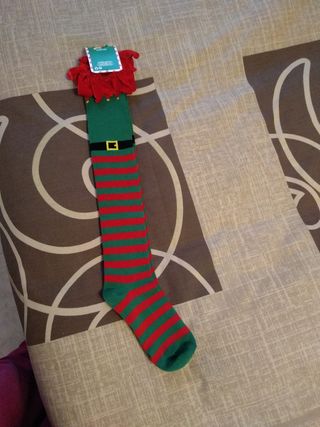 Medias altas niña elfo papá noel