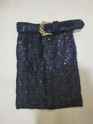 Falda negra de lentejuelas vintage