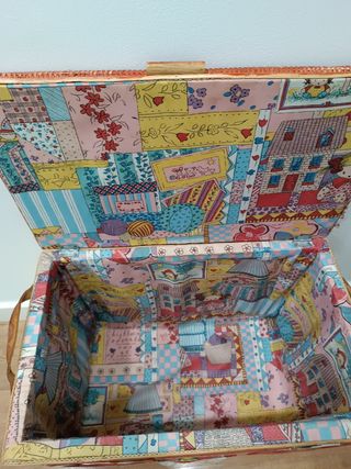 Baúl mimbre y madera niños