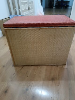 Baúl mimbre y madera niños