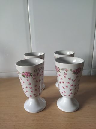 Juego 4 copas cerámica vintage