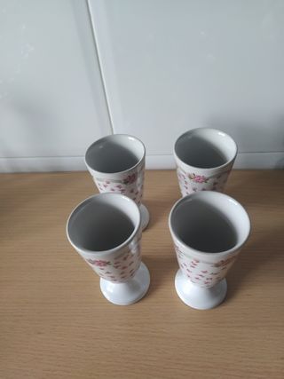 Juego 4 copas cerámica vintage
