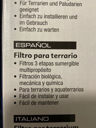 Filtro para terrario