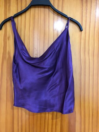 top morado de raso