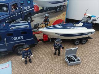 Furgón policía y lancha PLAYMOBIL 5187