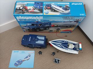 Furgón policía y lancha PLAYMOBIL 5187