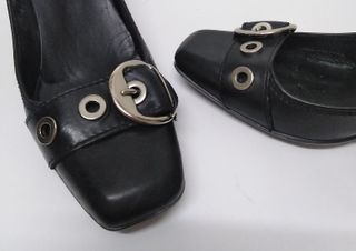 Zapato Geox Respira Mujer Piel Negro Tacón 8cm.