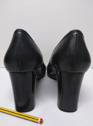 Zapato Geox Respira Mujer Piel Negro Tacón 8cm.