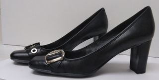 Zapato Geox Respira Mujer Piel Negro Tacón 8cm.